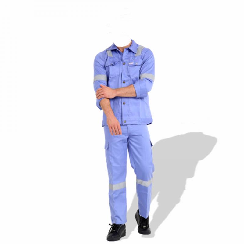 pr twill cotton coverall light blue front